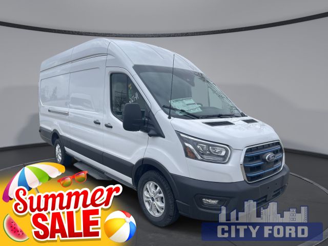 New 2023 Ford E-Transit Cargo Van T-350 148" EL Hi Rf 9500 GVWR RWD