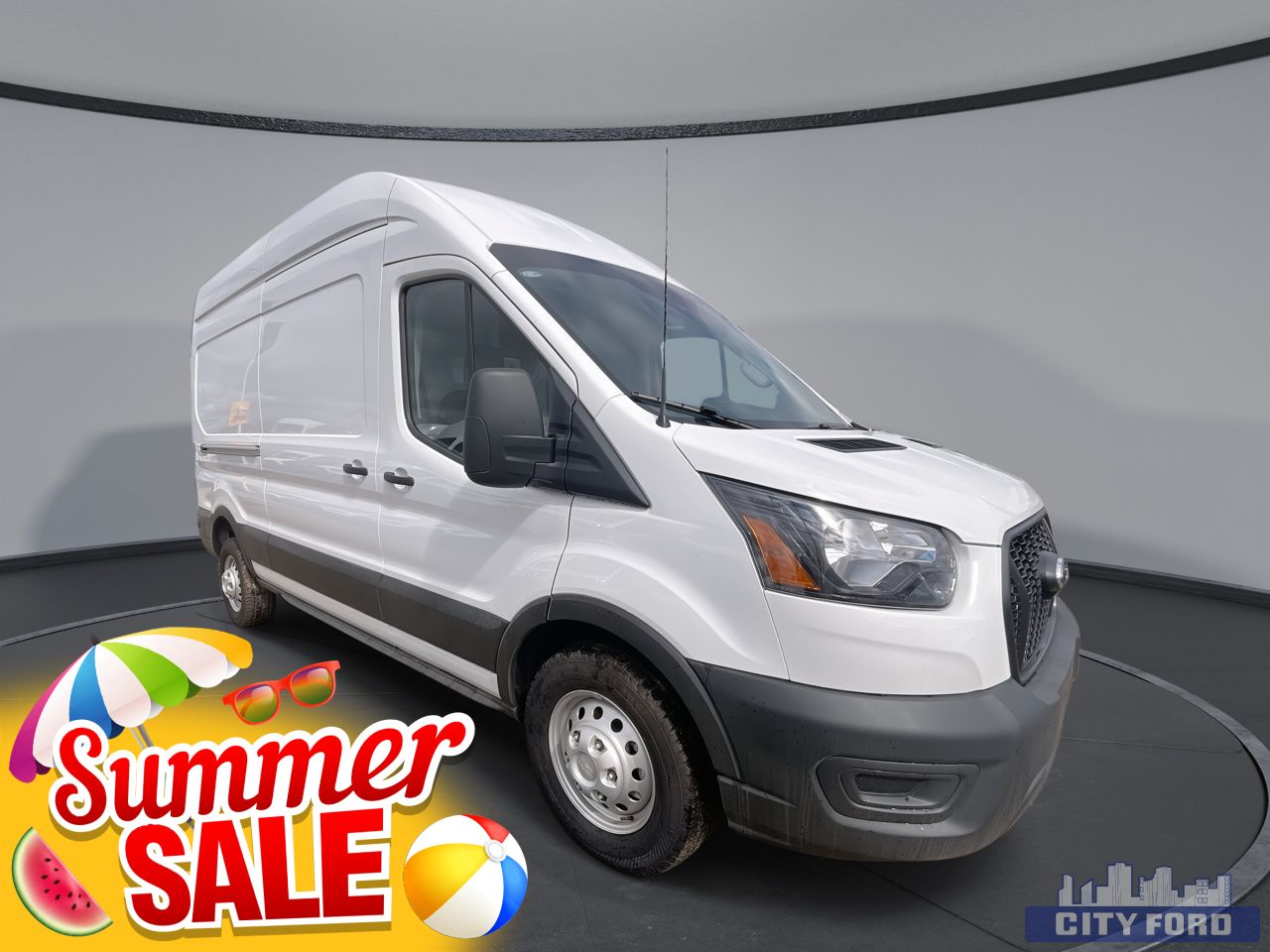 New 2024 Ford Transit Cargo Van T-350 148" Hi Rf 9500 GVWR AWD