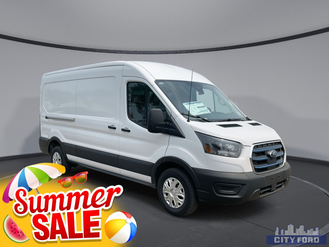 New 2025 Ford E-Transit Cargo Van T-350 148" Med Rf 9500 GVWR RWD