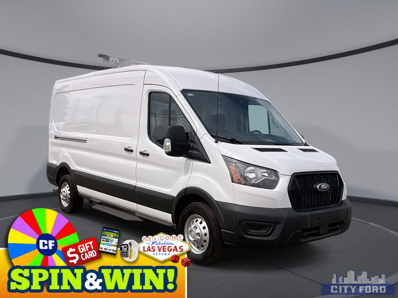 New 2025 Ford Transit Cargo Van T-250 148" Med Rf 9070 GVWR AWD