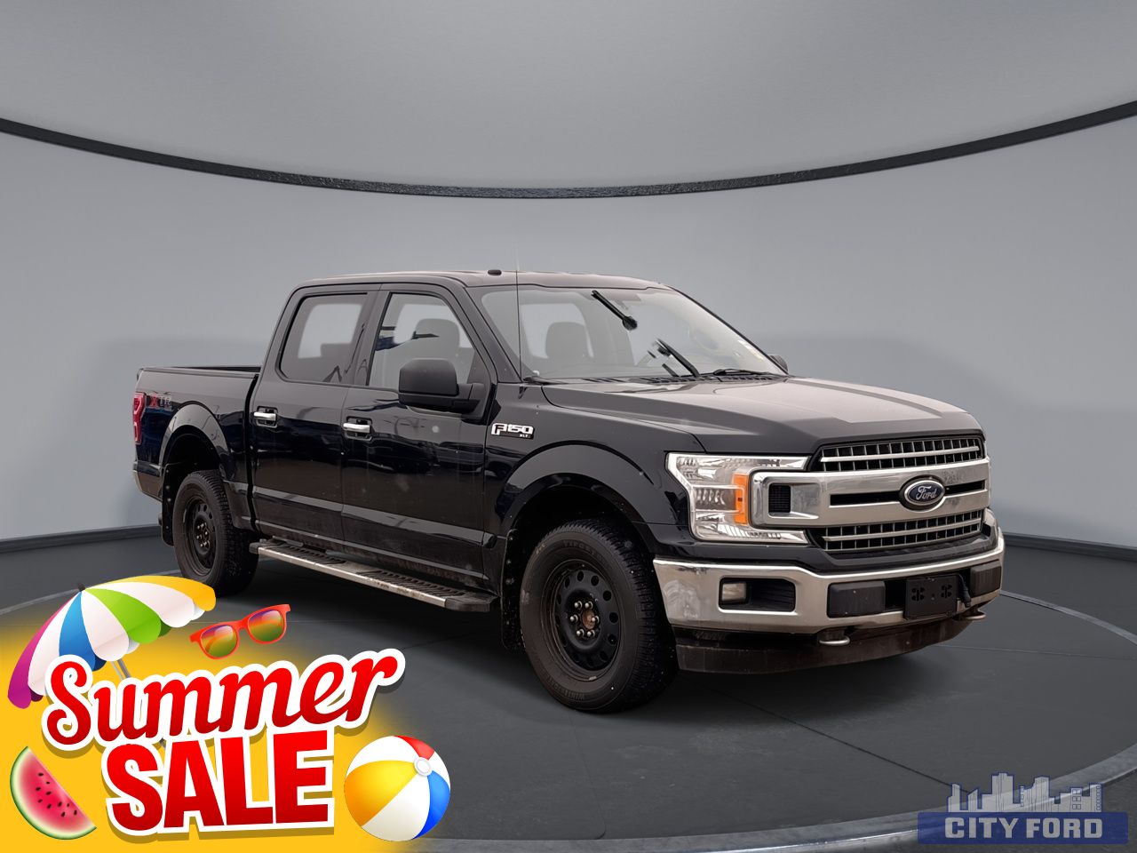 Black 2018 Ford F-150 XLT SuperCrew 4WD Pickup Truck Four-Wheel Drive Automatic