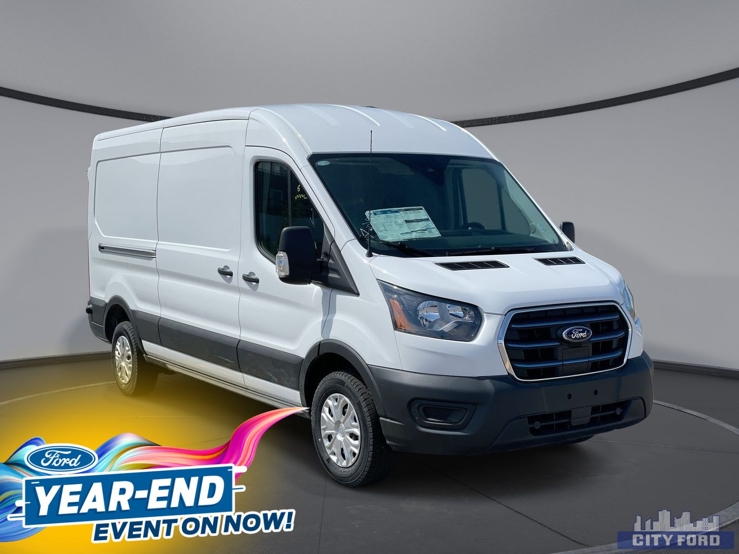 New 2023 Ford E-Transit Cargo Van T-350 148" Med Rf 9500 GVWR RWD