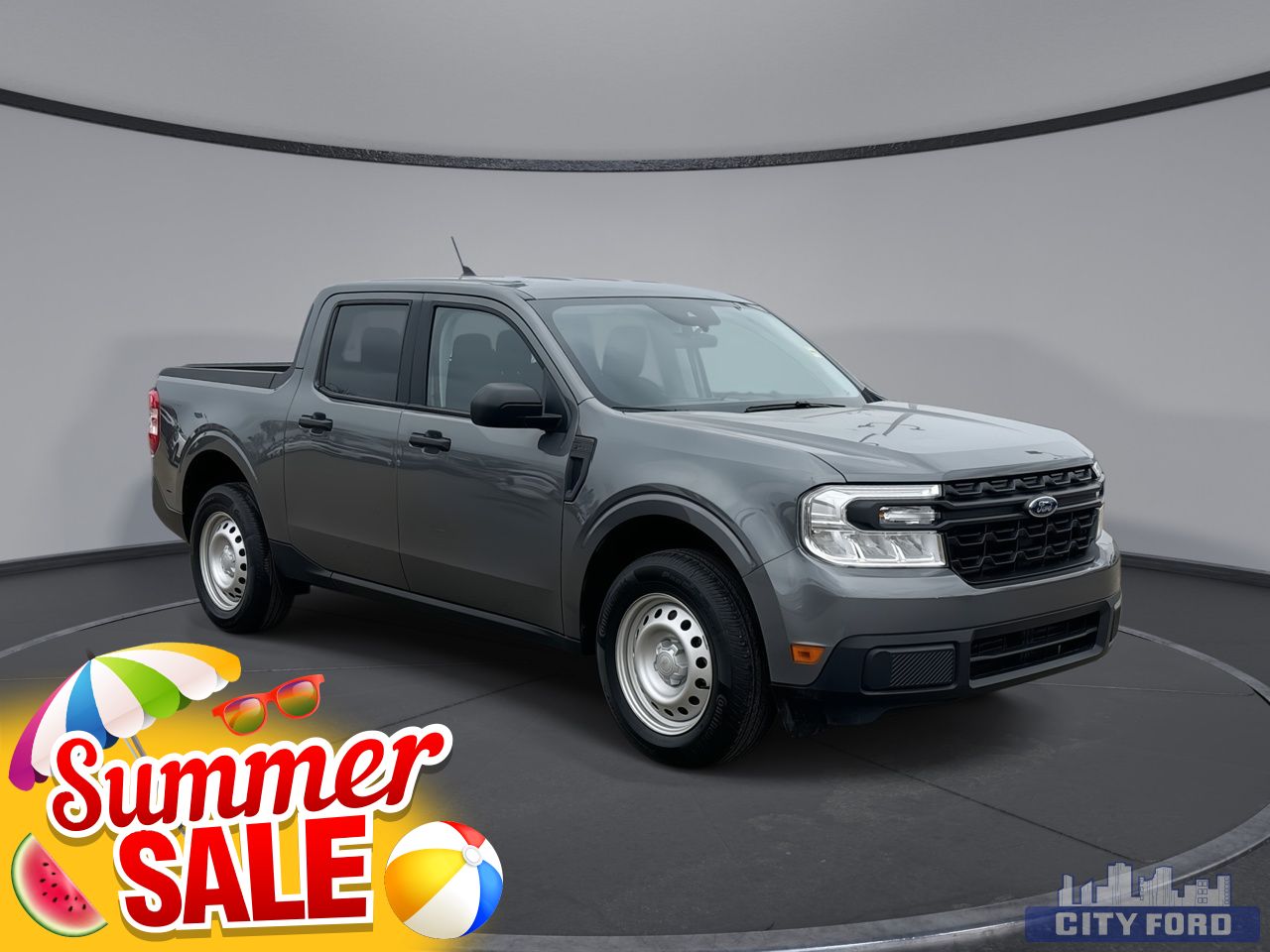 Gray 2024 Ford Maverick XL SuperCrew FWD Pickup Truck Front-Wheel Drive Continuously Variable Transmission