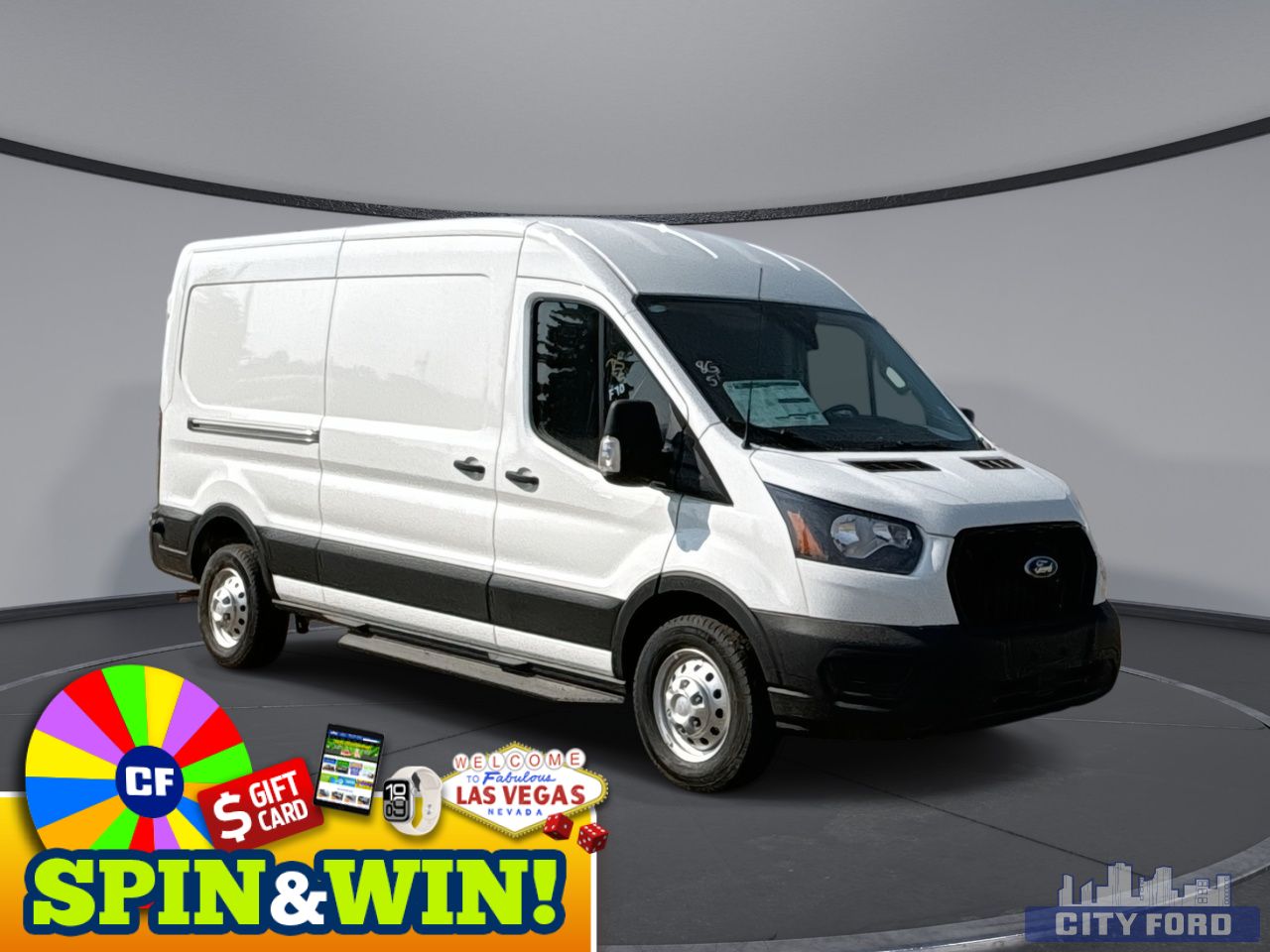 New 2025 Ford Transit Cargo Van T-250 148" Med Rf 9070 GVWR AWD